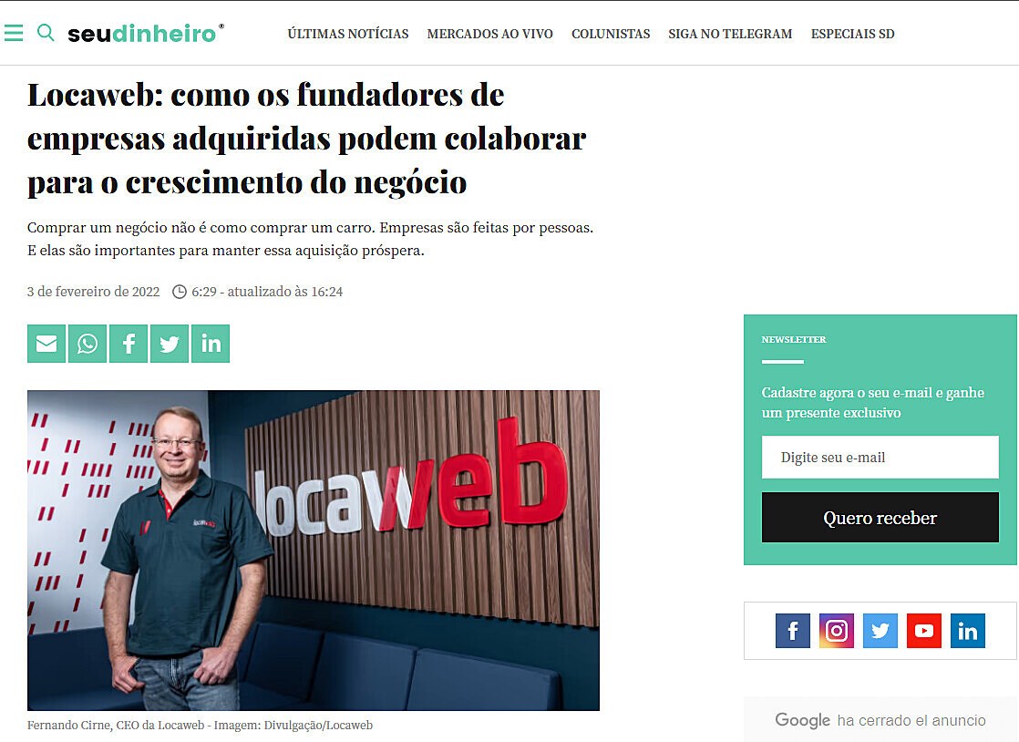 Locaweb: como os fundadores de empresas adquiridas podem colaborar para o crescimento do negcio